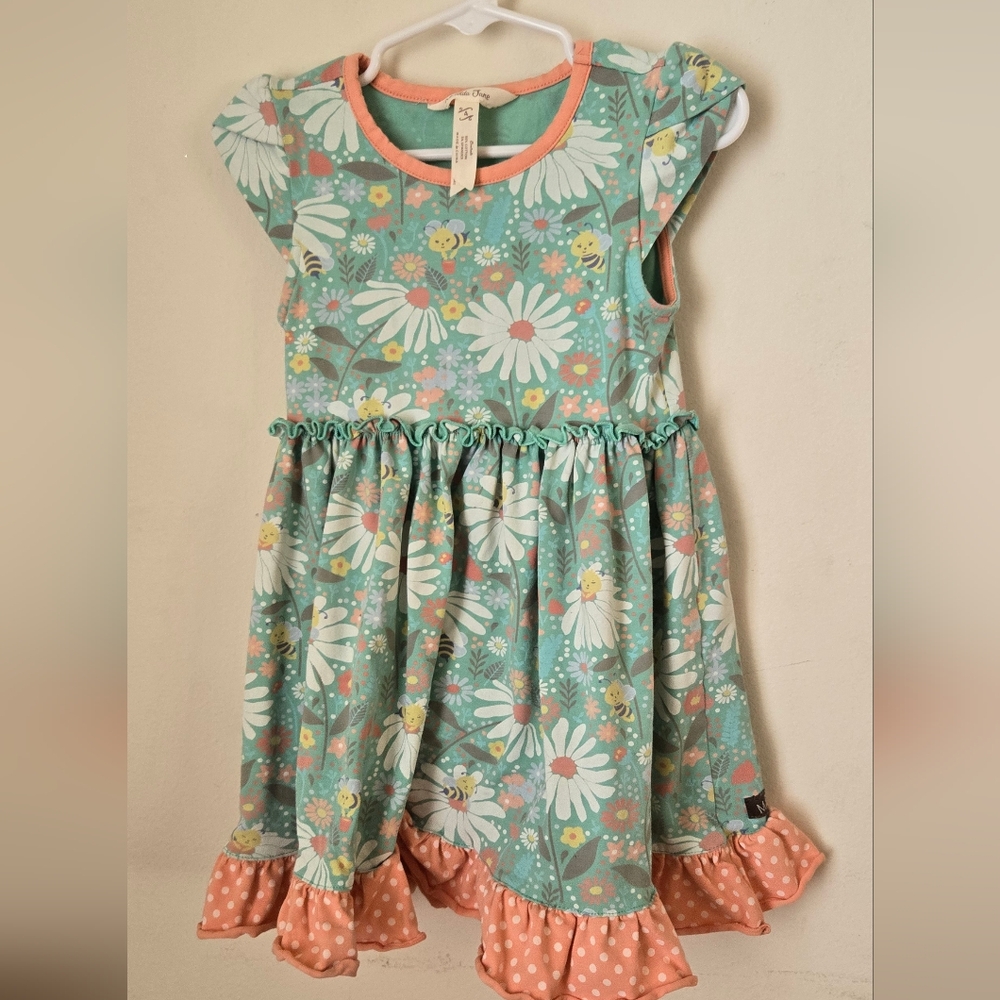 Matilda Jane green dress with little bees on it